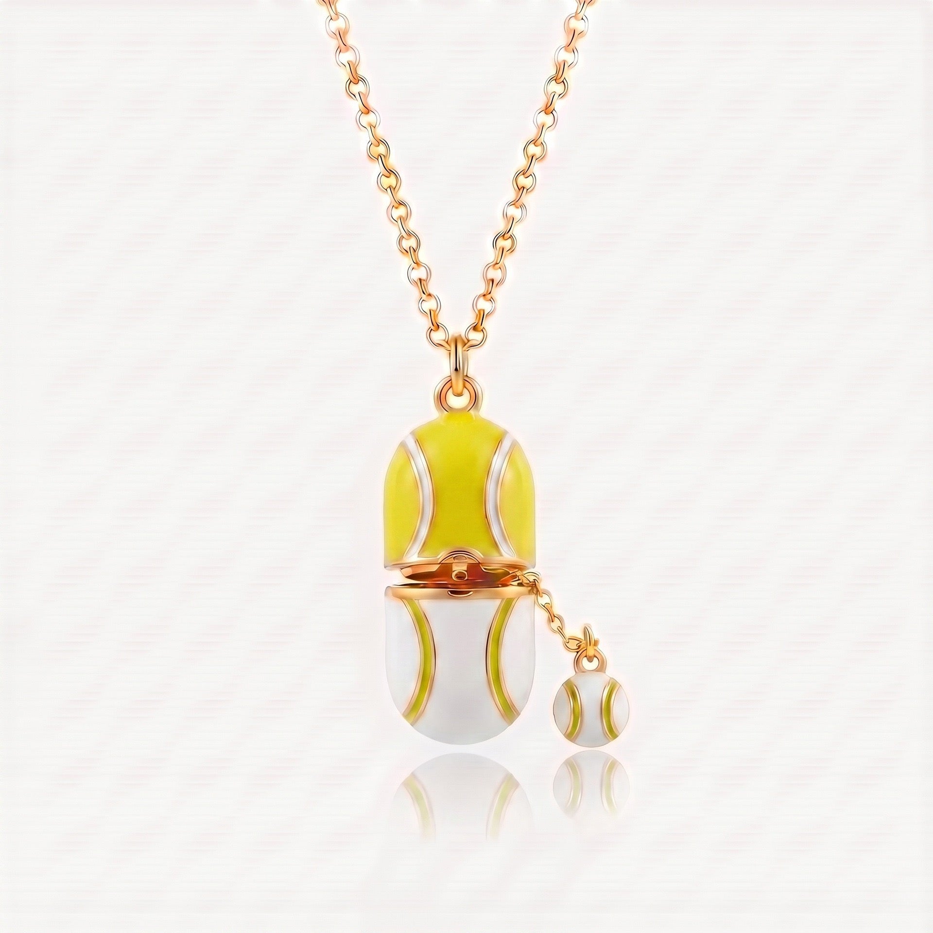 Sports Ball Capsule Pendant Necklace Baseball, Basketball, Volleyball & Tennis Charm Necklace | Cute Athlete Jewelry Gift