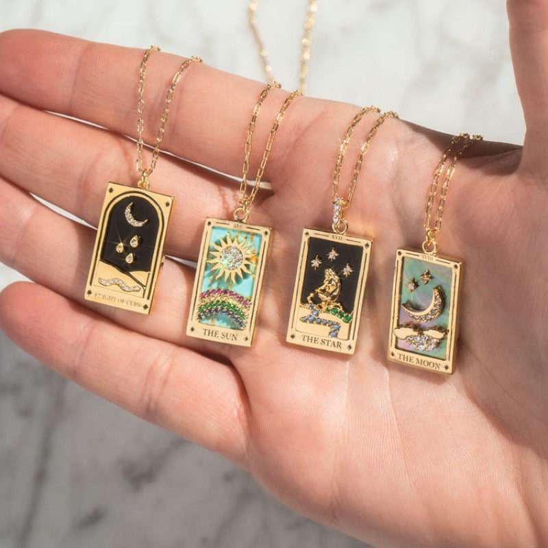 Celestial Tarot Card Necklace Collection