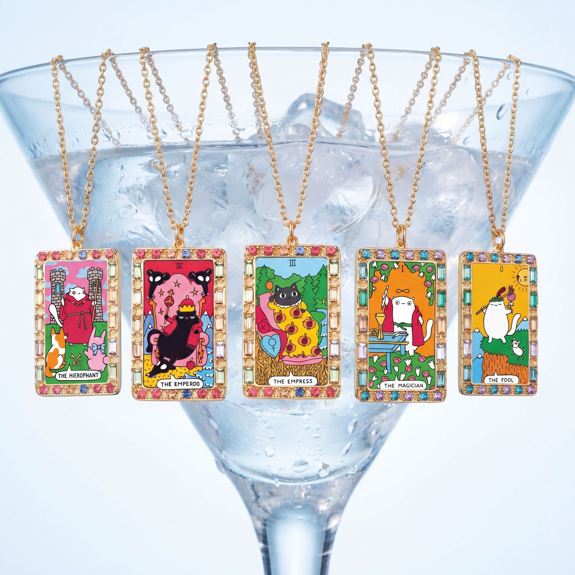 Mystic Kitty Tarot Pendant – Celestial Cat Necklace Collection