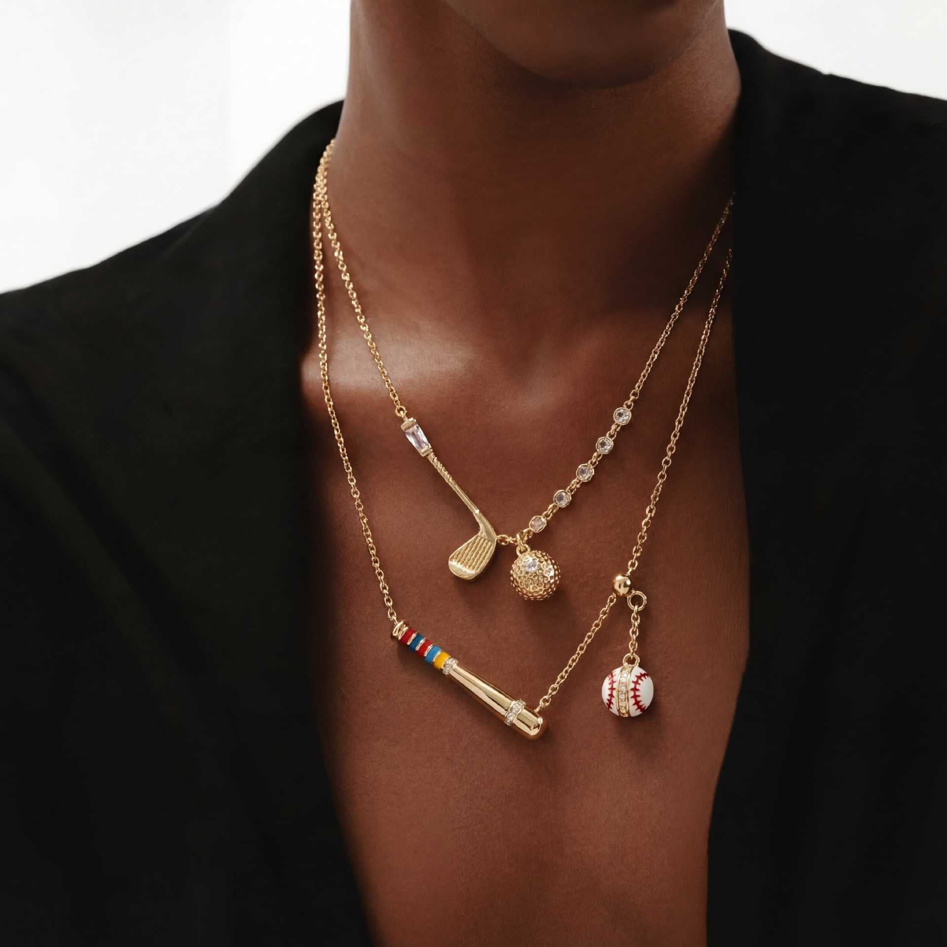 Sports Charm Necklace Collection – Tennis, Baseball & Skate Jewelry