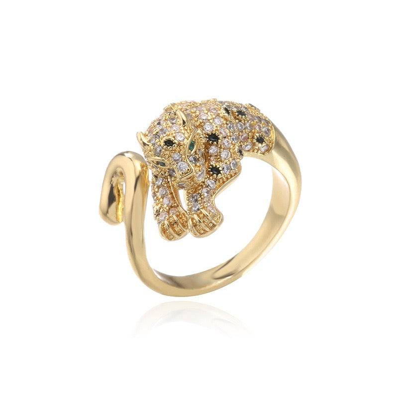 Diamond Leopard Wrap Ring – Gold Animal Jewelry