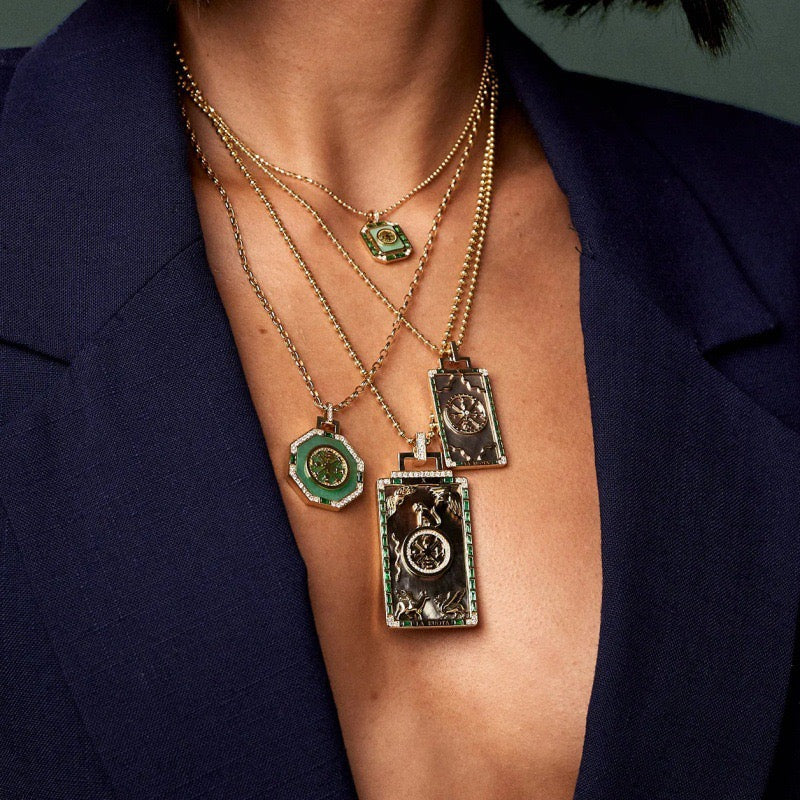 Queen of the Sun Tarot Necklace – Celestial Fortune Card Pendant