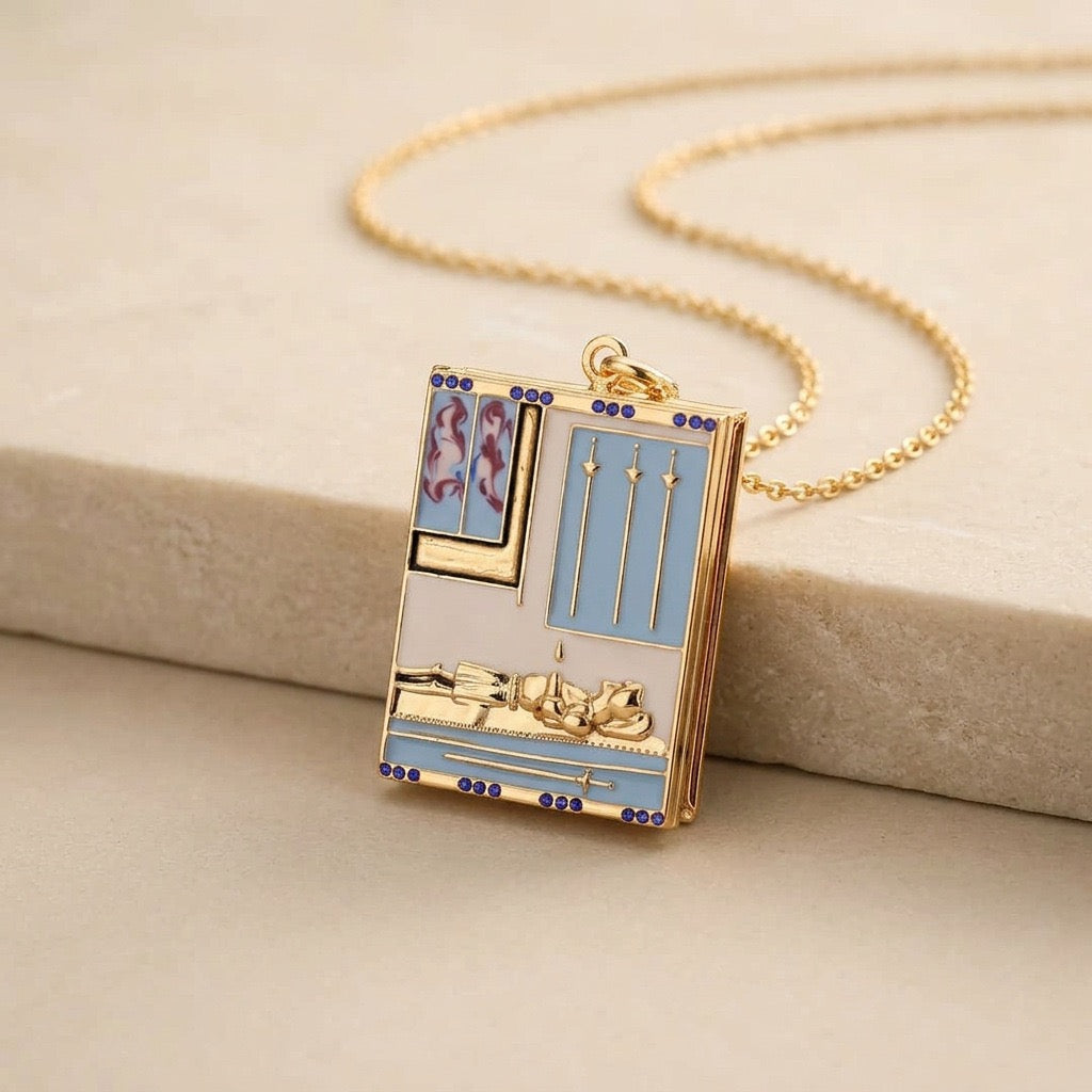 Mystical Tarot Book Pendant Necklace – Secret Message Charm