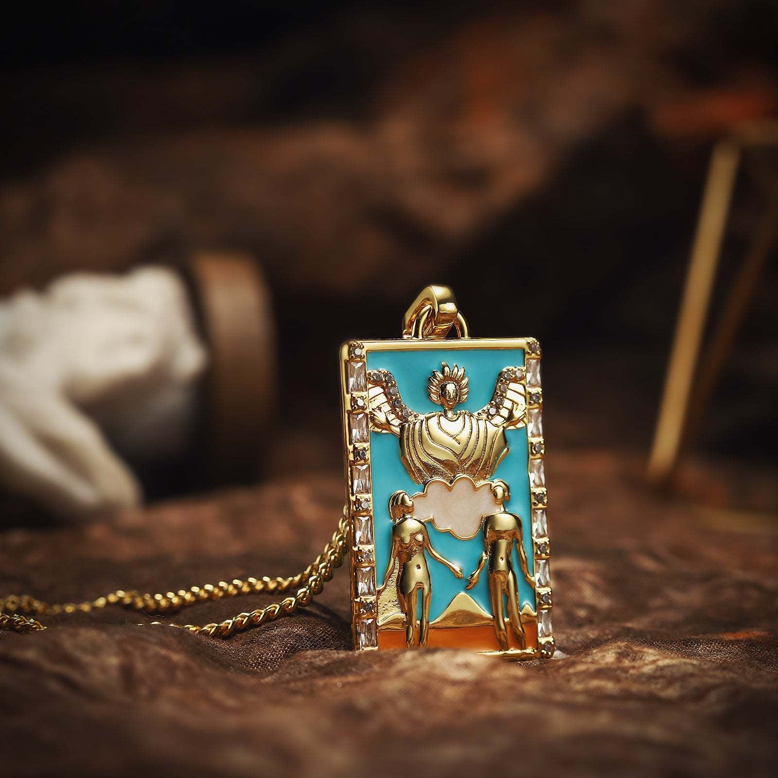 Tarot Card Necklace Collection – Celestial Divination Pendant, Mystic Sun & Zodiac Jewelry, Spiritual Gold Charm Necklace