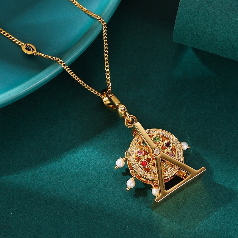 Ferris Wheel Charm Necklace – Carnival Wheel Pendant, Amusement Park Necklace, Whimsical Fairground Jewelry
