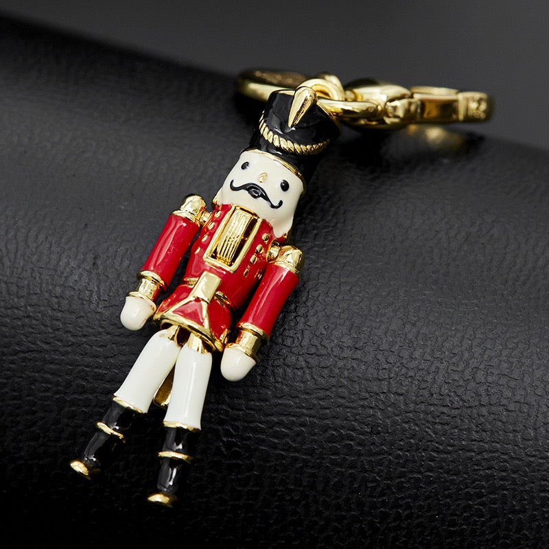 Nutcracker Soldier Charm Necklace – Christmas Toy Soldier Pendant, Holiday Enamel Jewelry, Festive Winter Necklace Gift