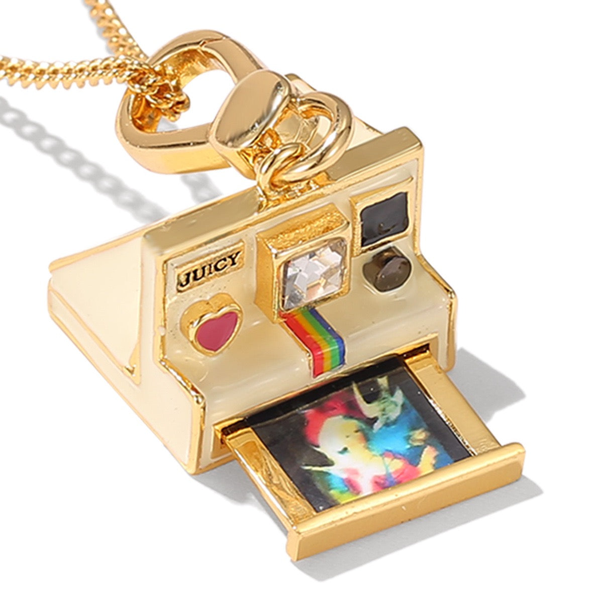 Retro Instant Camera Necklace – Vintage Polaroid Charm Pendant, Photography Lover Gift, Gold Statement Necklace