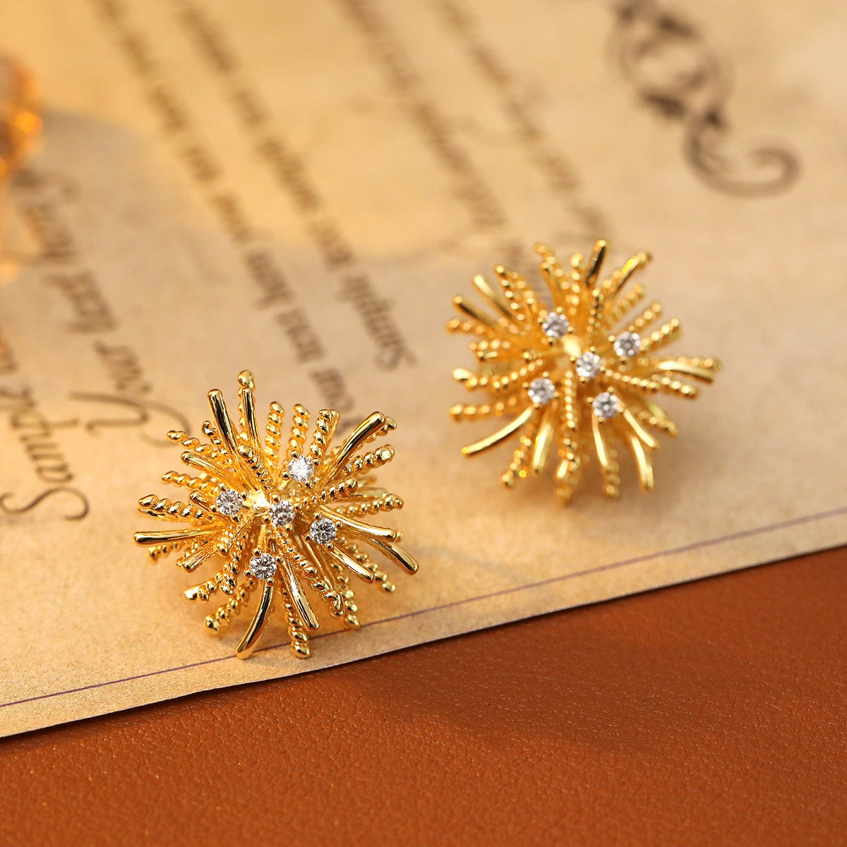 Dandelion Statement Earrings – Sparkling CZ Stud Earrings