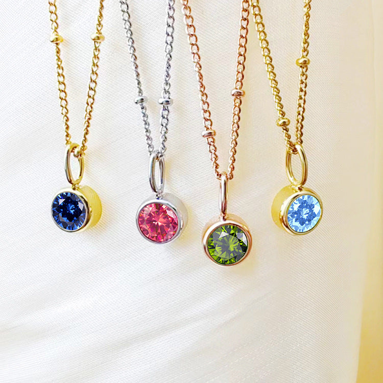 Personalized Birthstone Necklace – 12 Month Crystal Pendant Collection