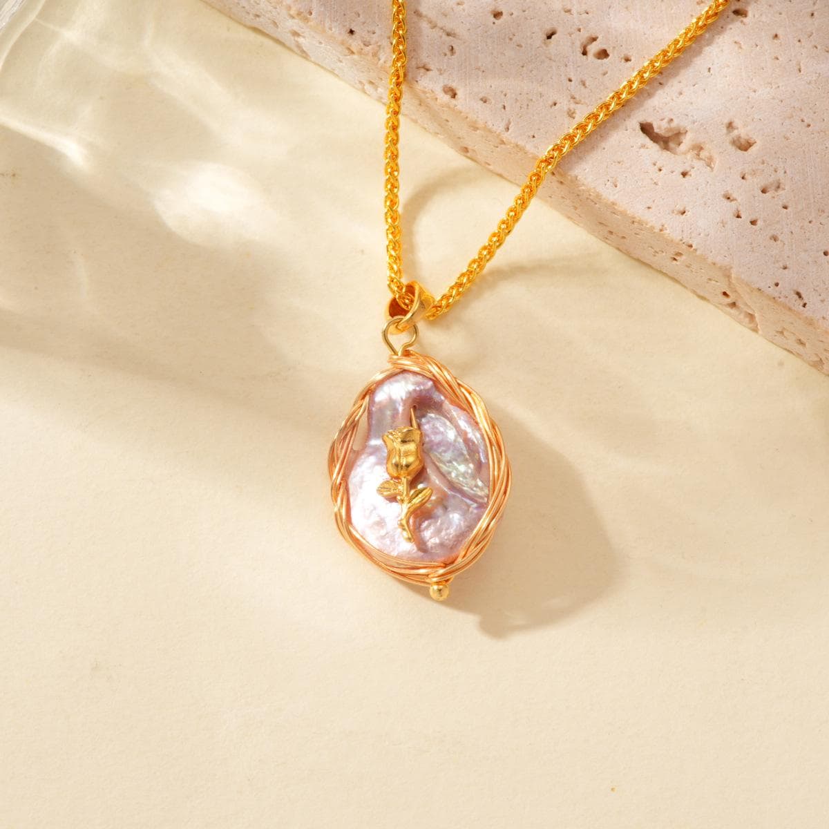 Baroque Pearl Pendant Necklace – Vintage Style Long Sweater Chain